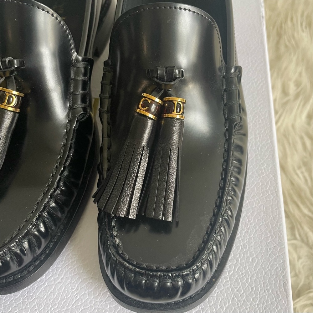 Dior D-Academy Tassel Loafer Black Brushed Calfskin Leather size 40 - Picture 4 of 13